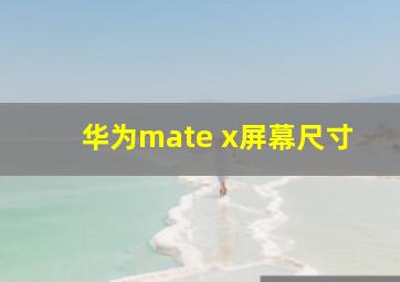 华为mate x屏幕尺寸